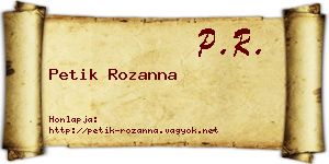 Petik Rozanna névjegykártya